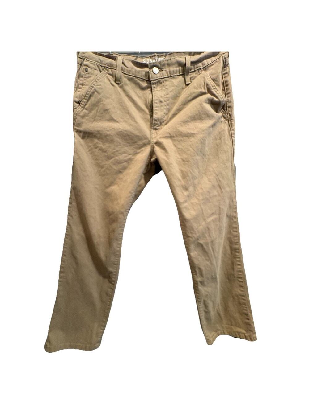 Signature by Levi Strauss & Co. Men's Beige Cropped Cotton Athletic Pants 93